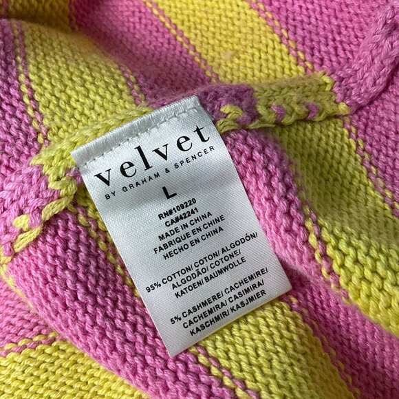 Velvet by Graham & Spencer Pink and Yellow Striped Sweater - Picture 4 of 12
